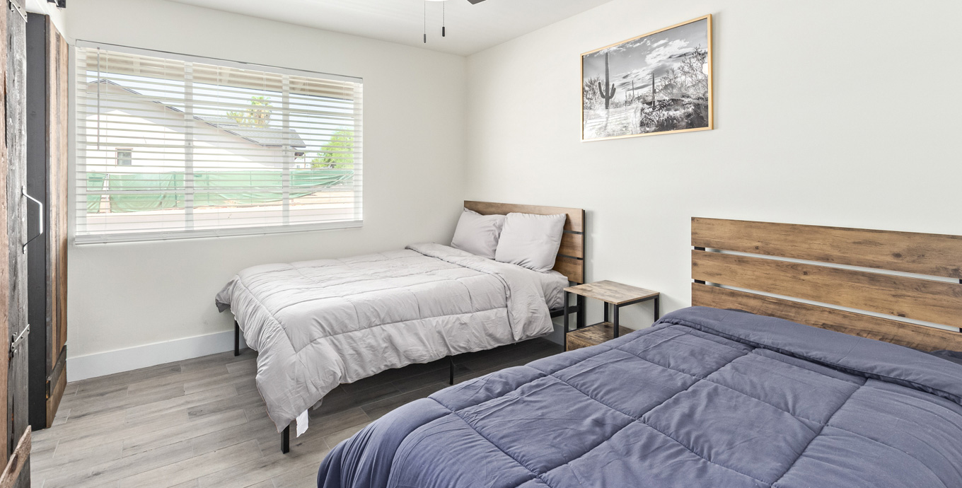Guest bedroom 1 with two memory foam mattresses