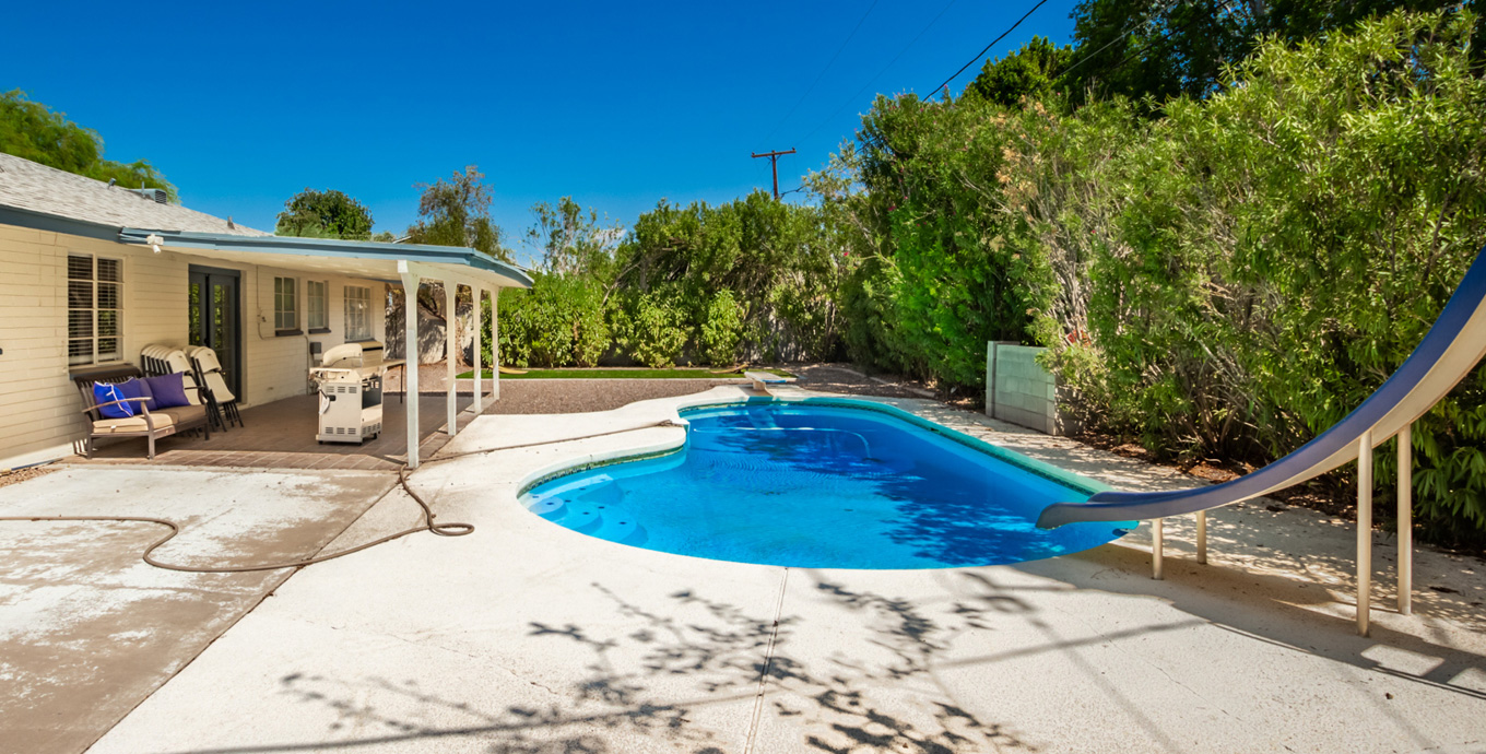 Private pool with slide!